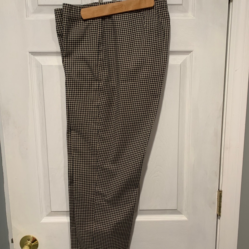 J Jill Black and Tan Check Ankle Pant